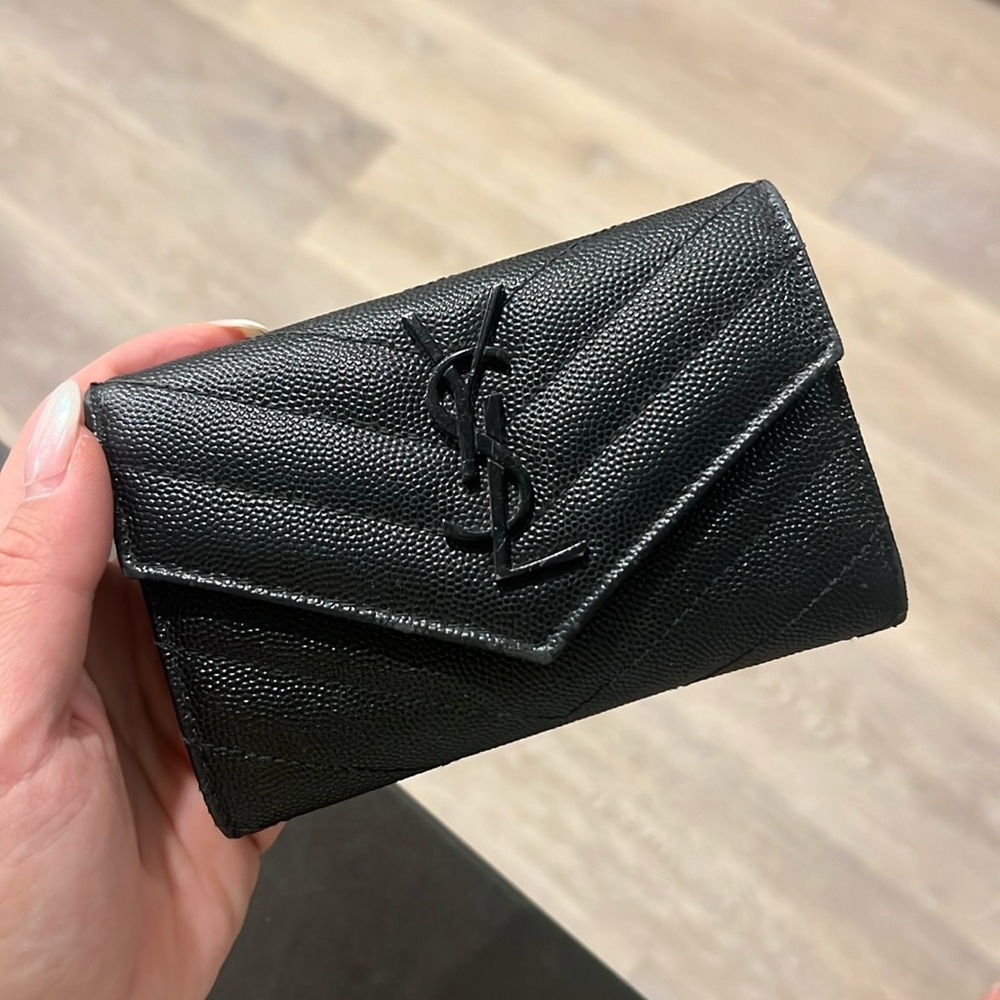 YSL Black Small Flap Wallet